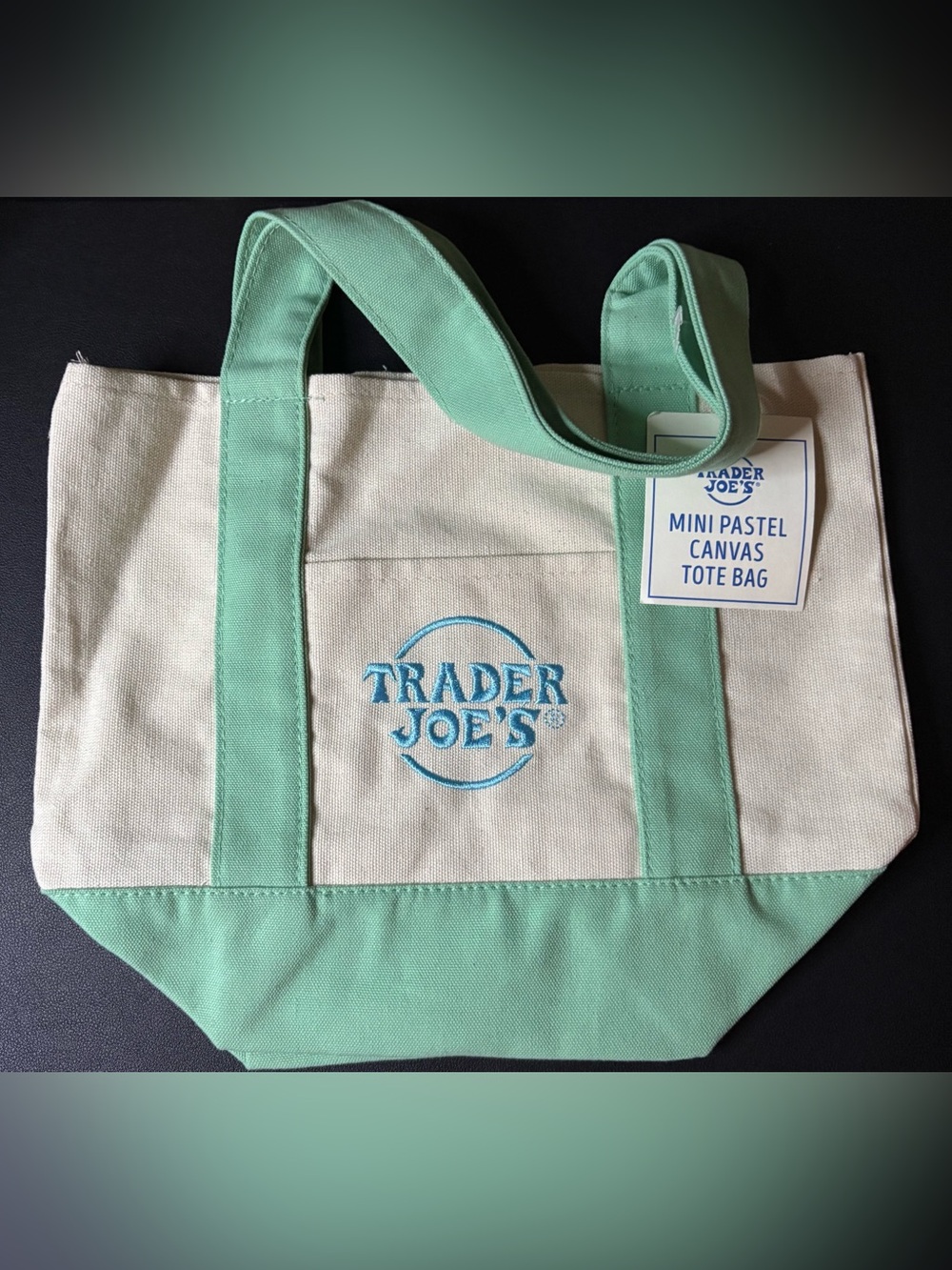 Trader Joe’s Mini Green Tote Bag + 5 Dumplings